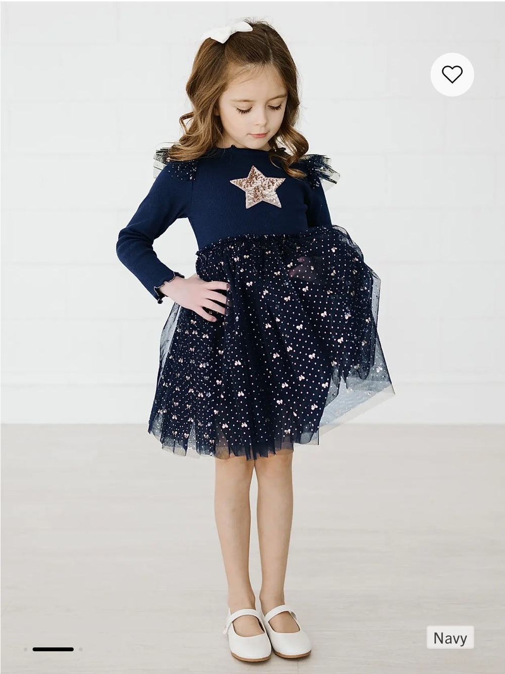 Little Girl's Frill Star Long-Sleeve Tutu Dress